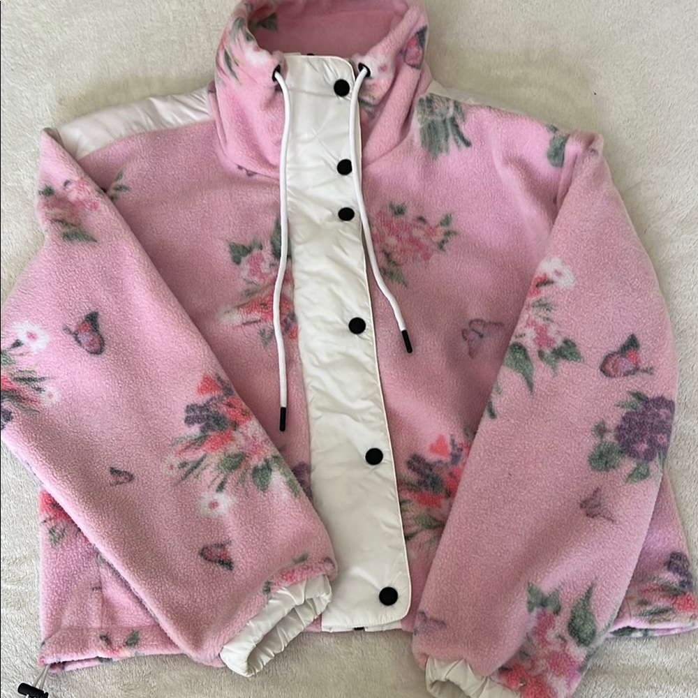 Loveshackfancy x Bogner Floral Pink Fleece Jacket